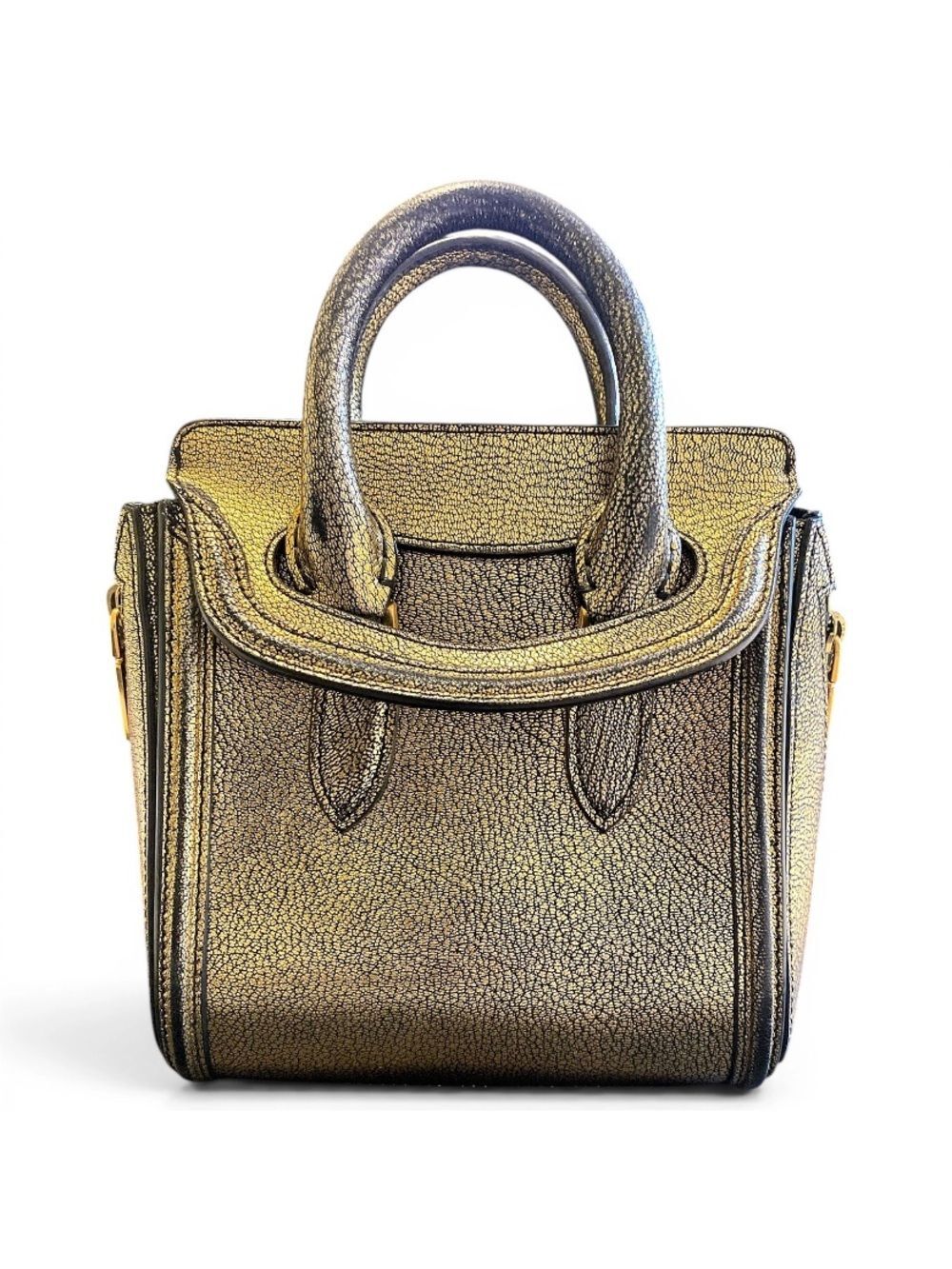 🛍️Alexander McQueen Authentic Small Heroine Bag in Metallic Gold - Picture 5 of 16